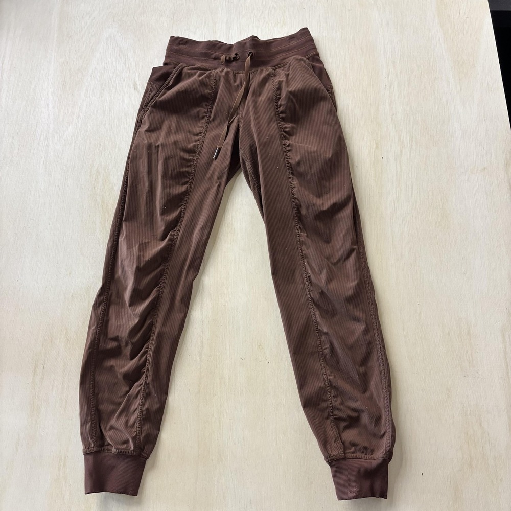 Lululemon Jogger Pants Womens 4 Brown High Rise Elastic‎ Waist Pockets Yoga Gym